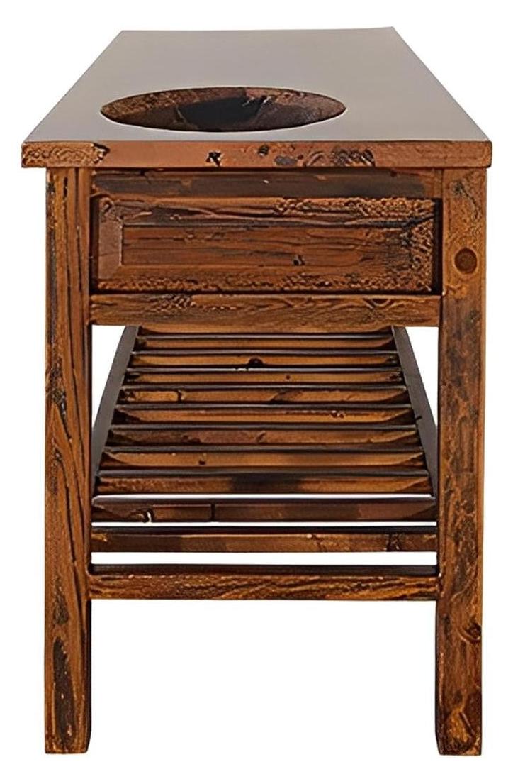 Hidden Basin 60" Wide Copper Top Single Vanity With Sink