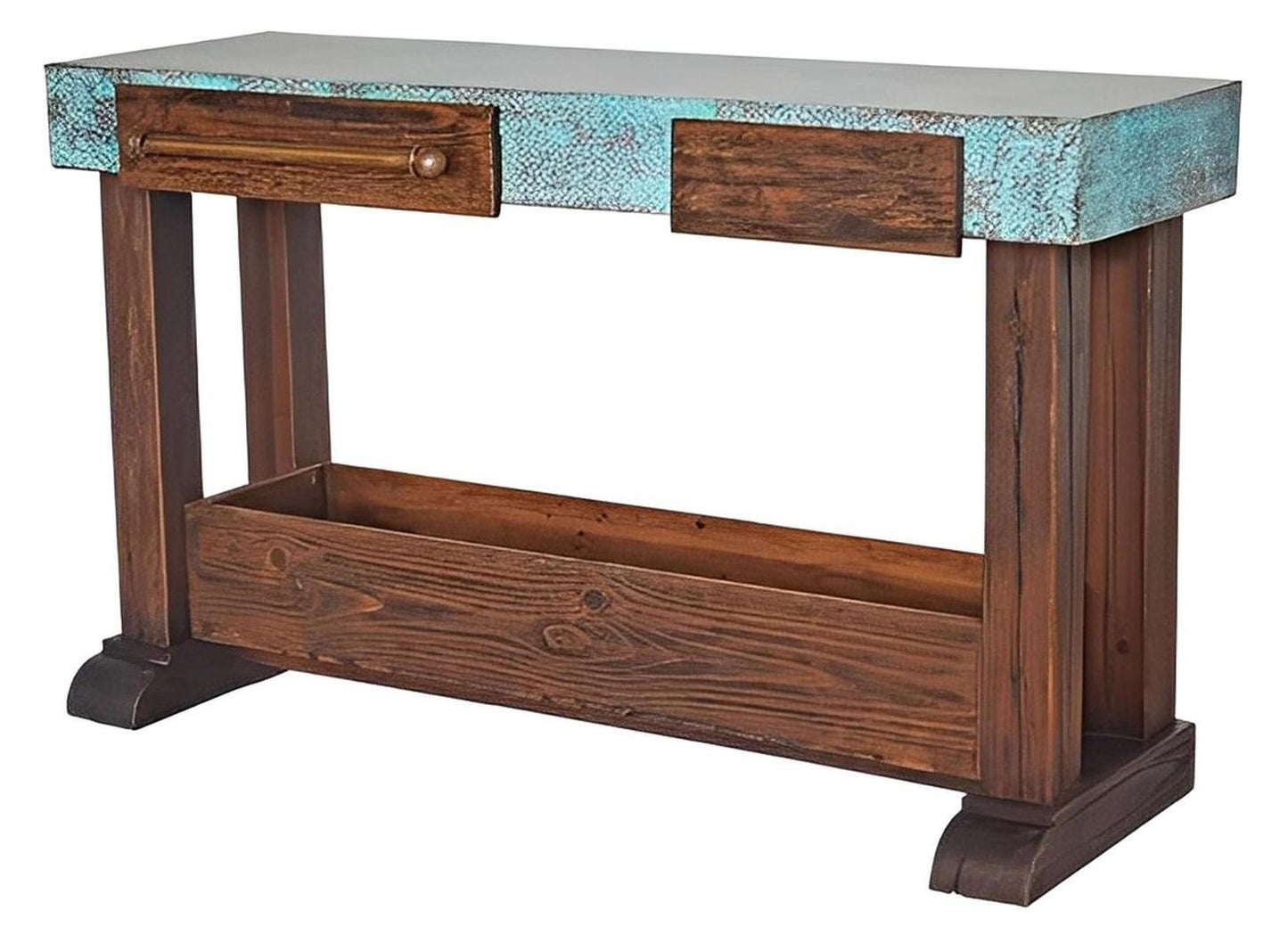 Turtle Hill Turquoise Copper Kitchen Island