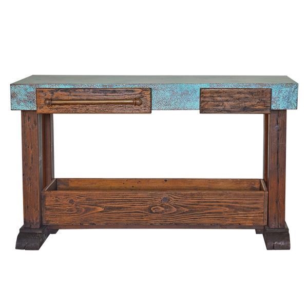 Turtle Hill Turquoise Copper Kitchen Island