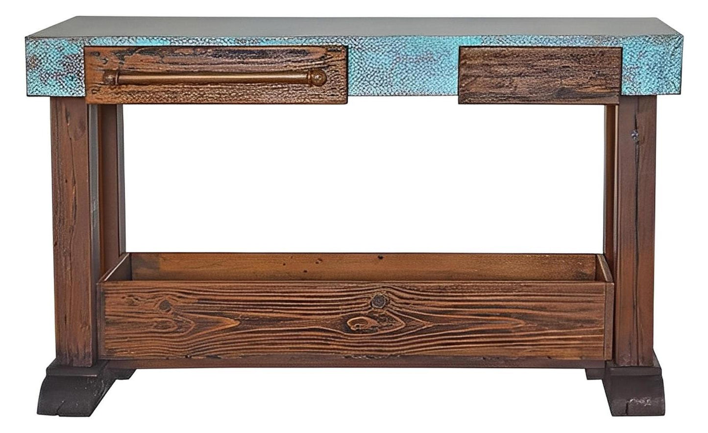 Turtle Hill Turquoise Copper Kitchen Island