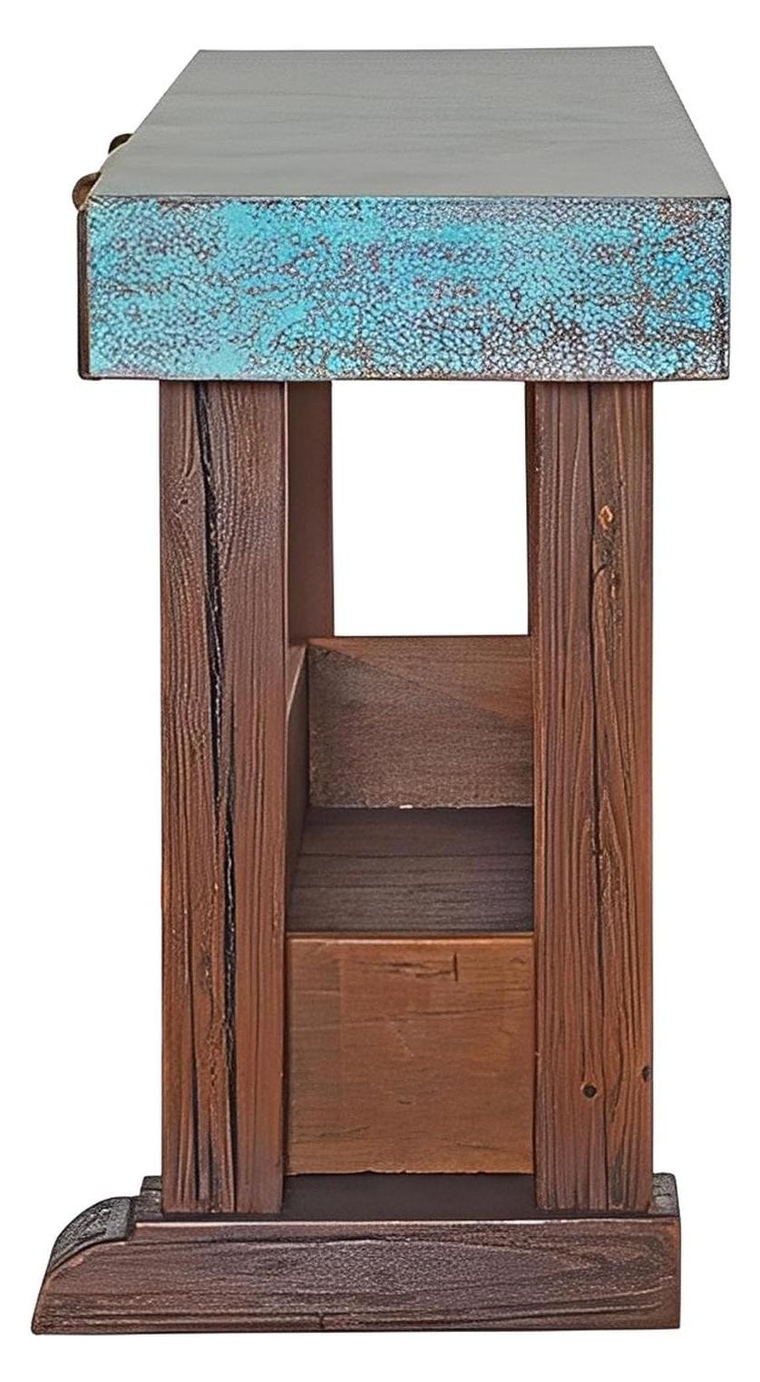 Turtle Hill Turquoise Copper Kitchen Island