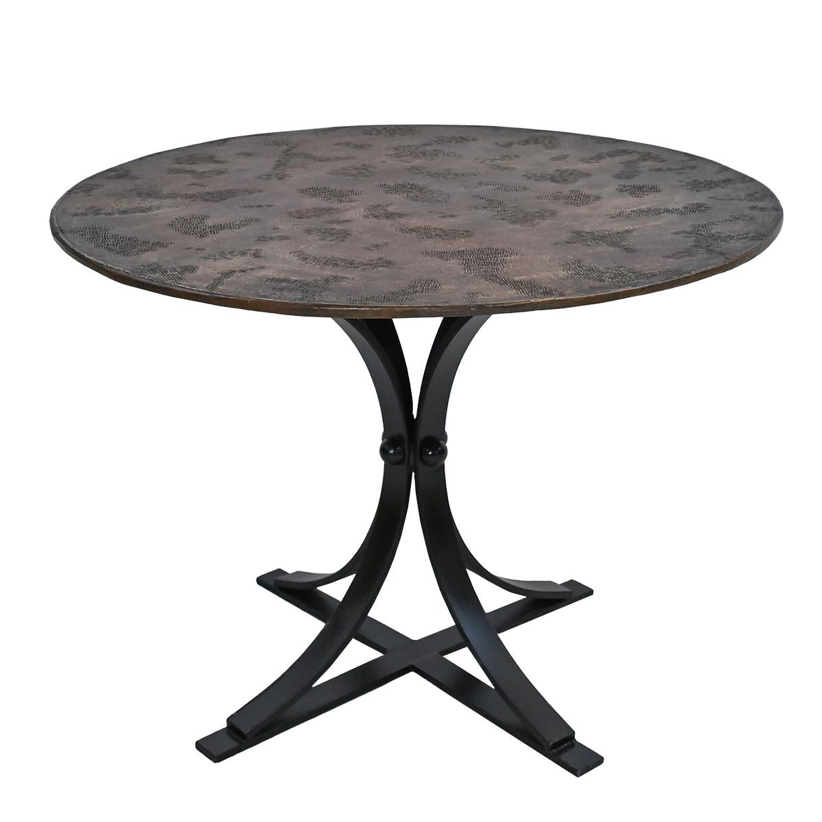 Brass Moon Round Dining Table | Handcrafted Brass Top & Iron Base | 48x30