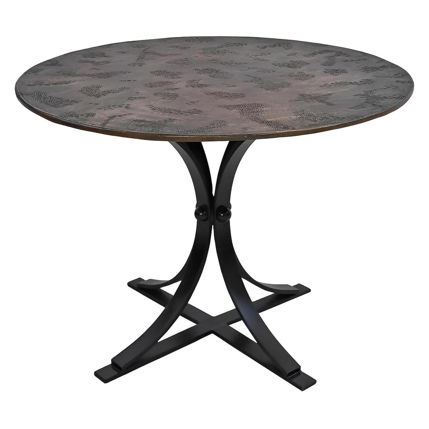 Brass Moon Round Dining Table | Handcrafted Brass Top & Iron Base | 48x30