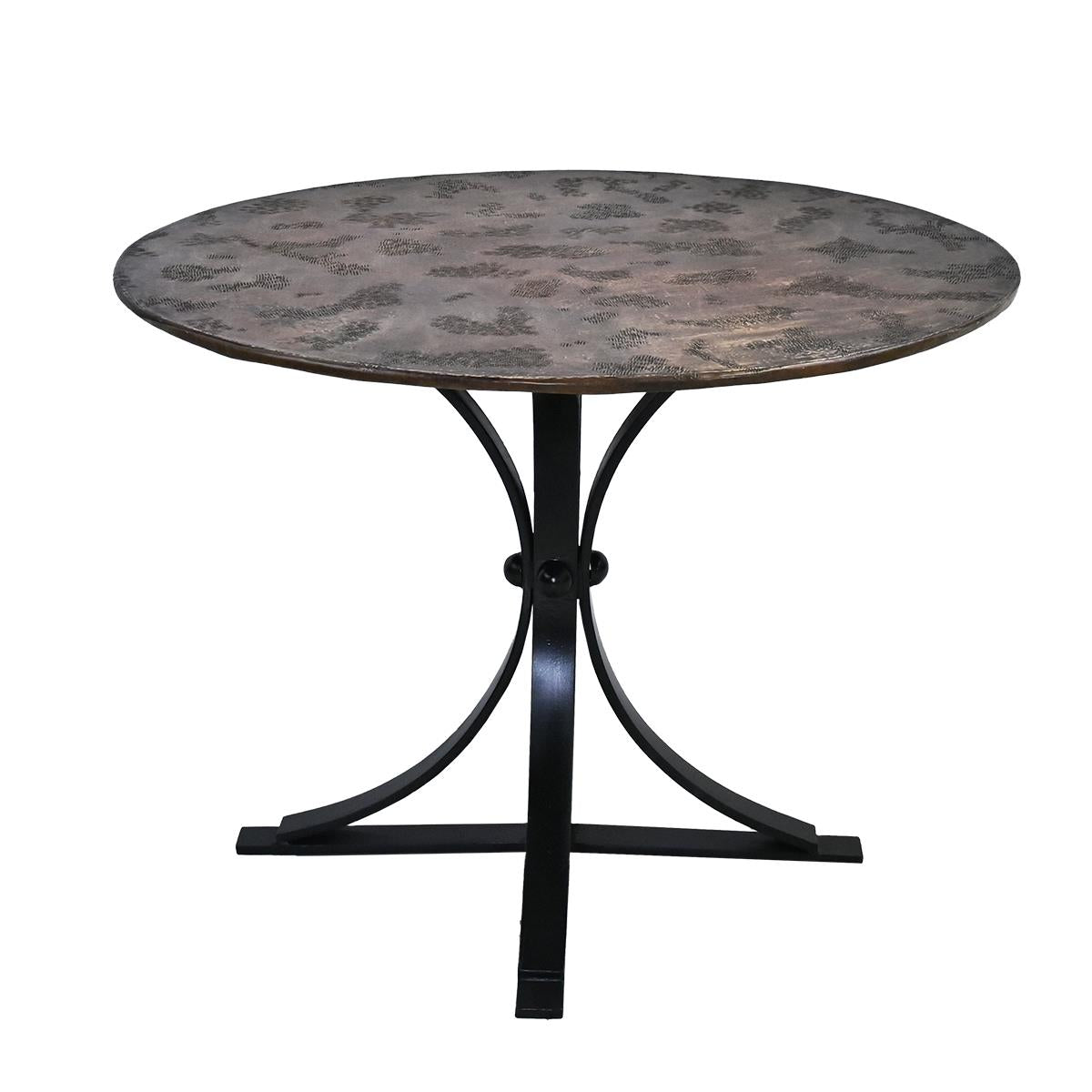 Brass Moon Round Dining Table | Handcrafted Brass Top & Iron Base | 48x30
