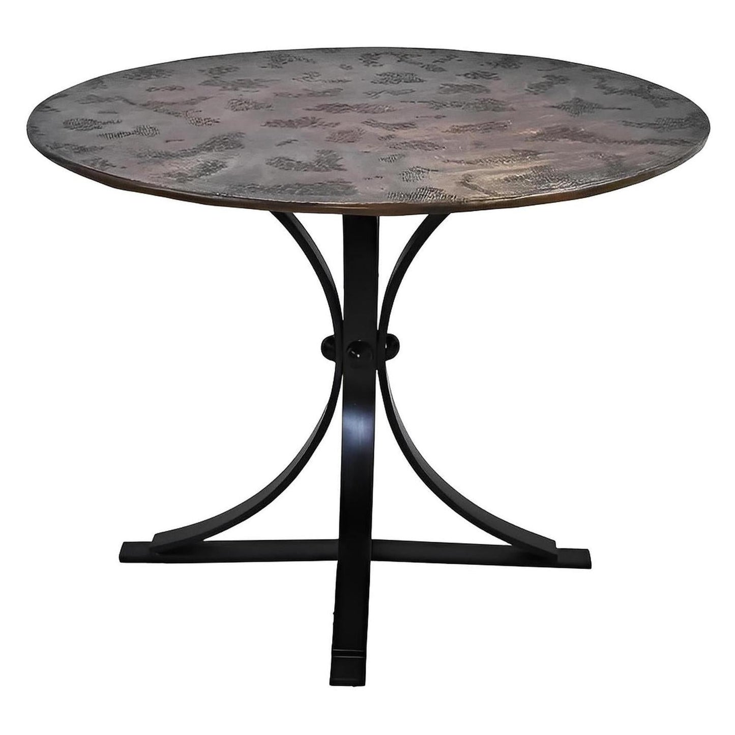 Brass Moon Round Dining Table | Handcrafted Brass Top & Iron Base | 48x30
