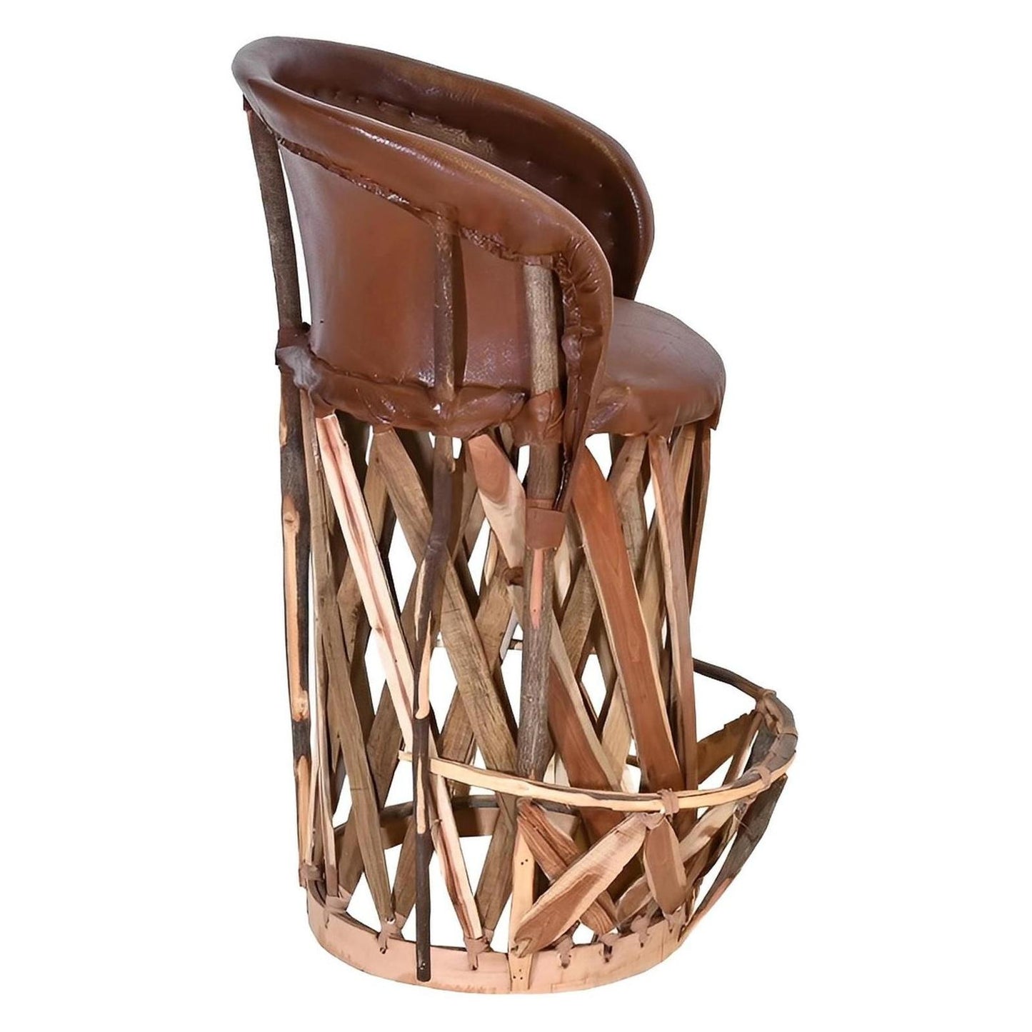 Genuine Leather Equipal Barrel Barstool (2 or 3 Pack)