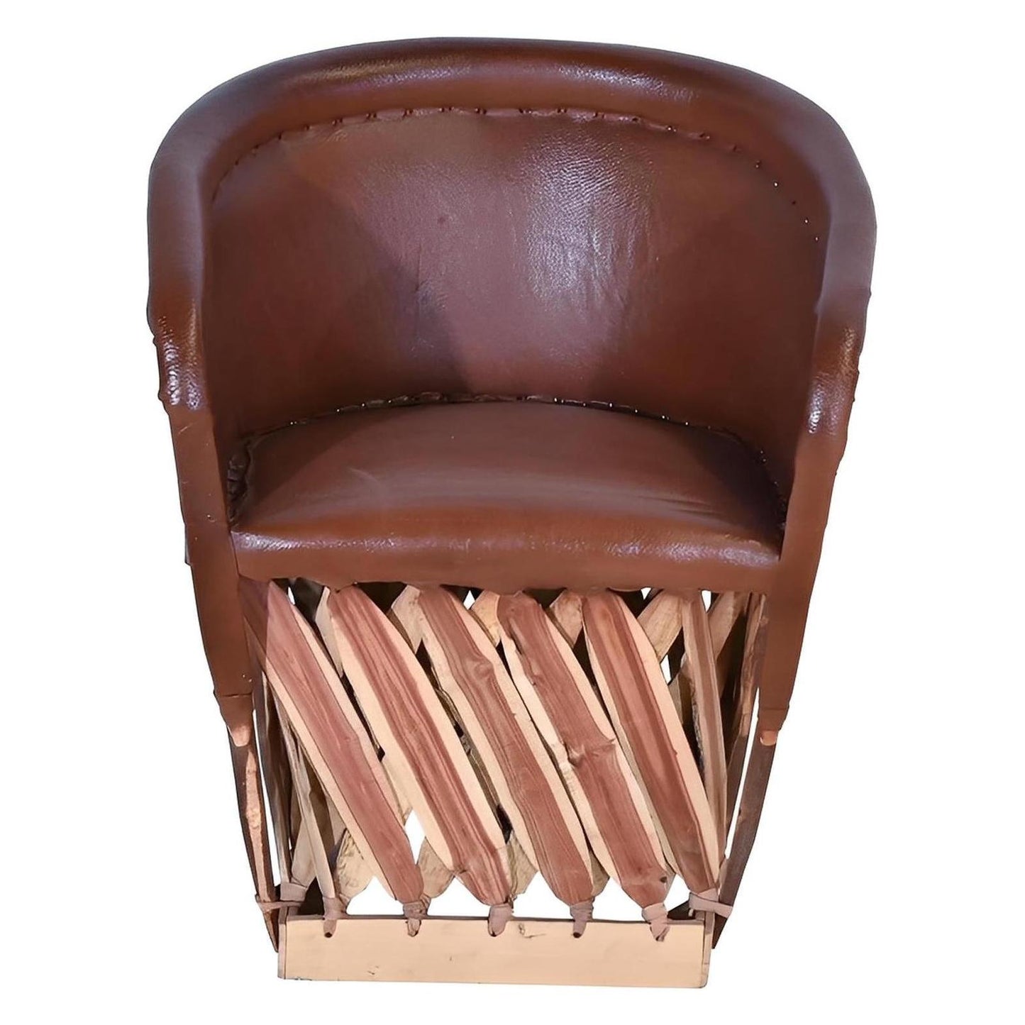Leather Equipal Barrel Chair - Camel (2-Pack)