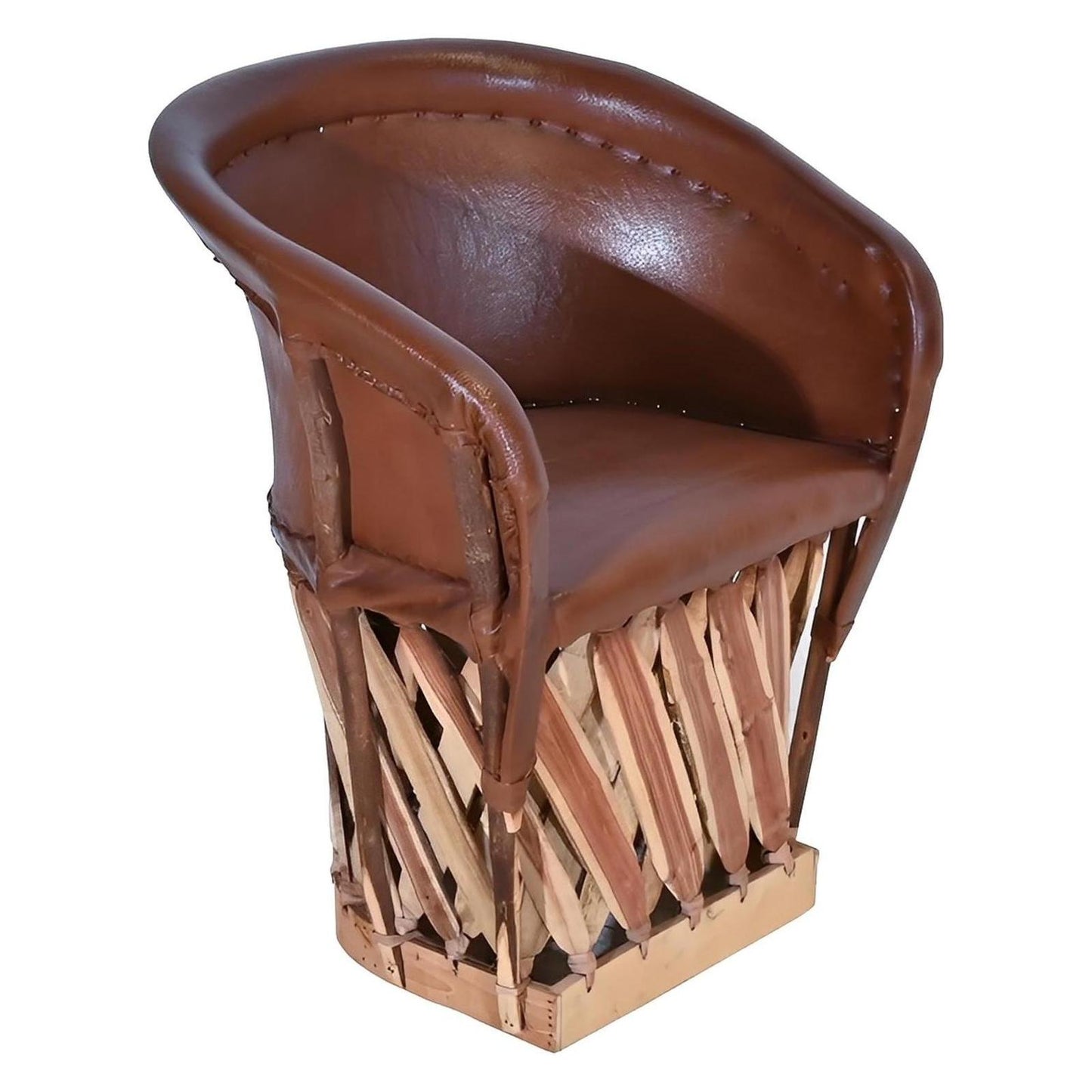Leather Equipal Barrel Chair - Camel (2-Pack)