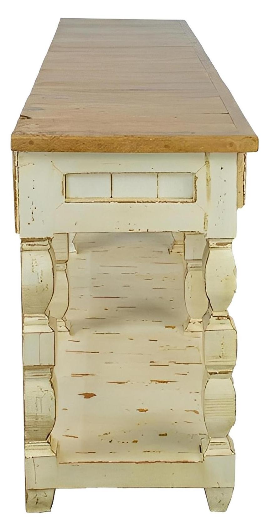 Saddleback Mountain Three Drawer Credenza / Console Table Longhorn Pulls