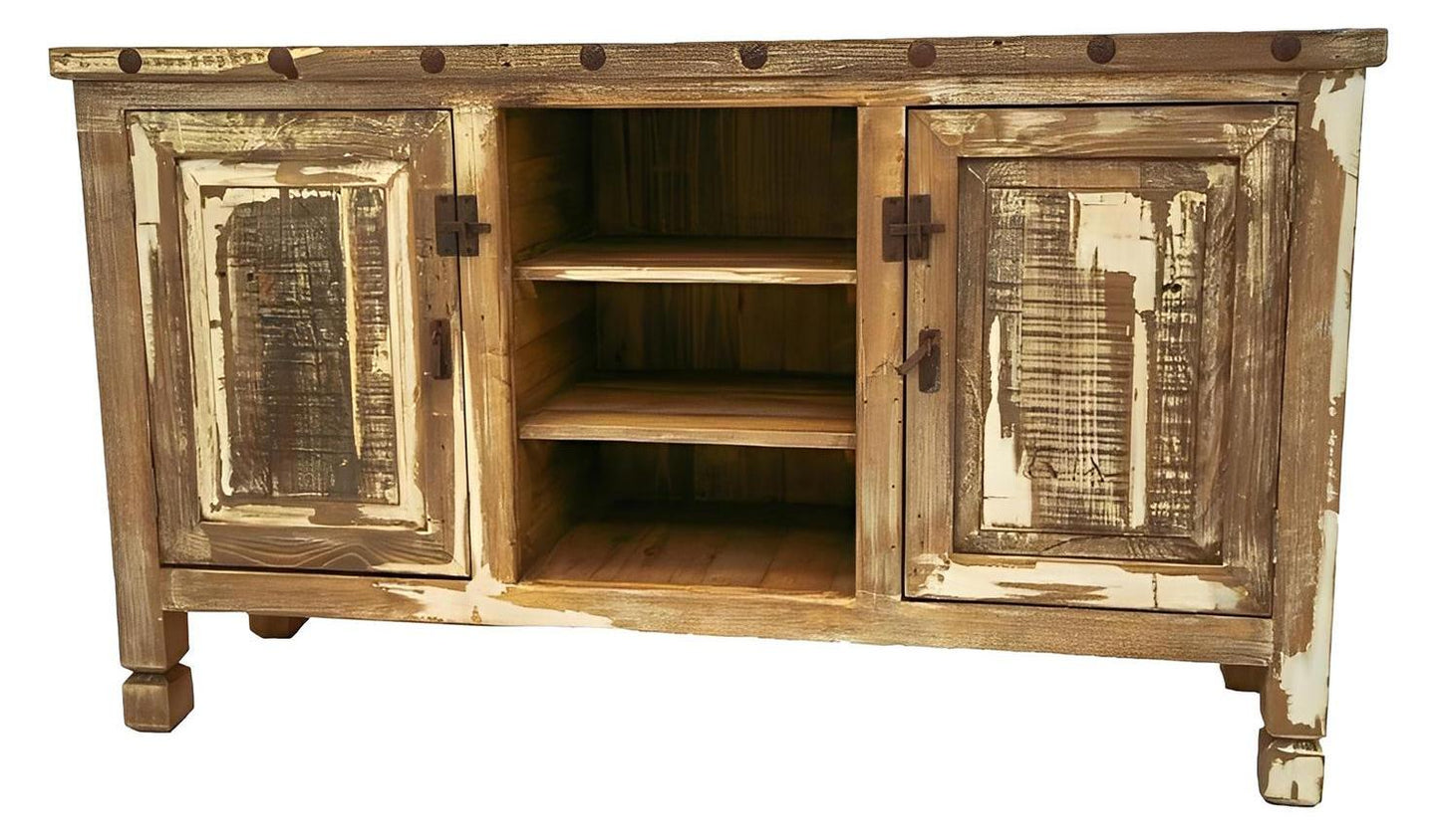 Iraan Basin Antique White Tv Stand