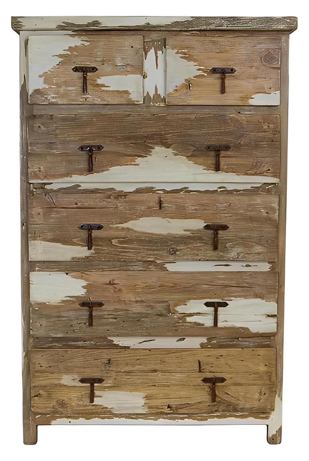 Wink Basin Antique White 6 Drawer Chest