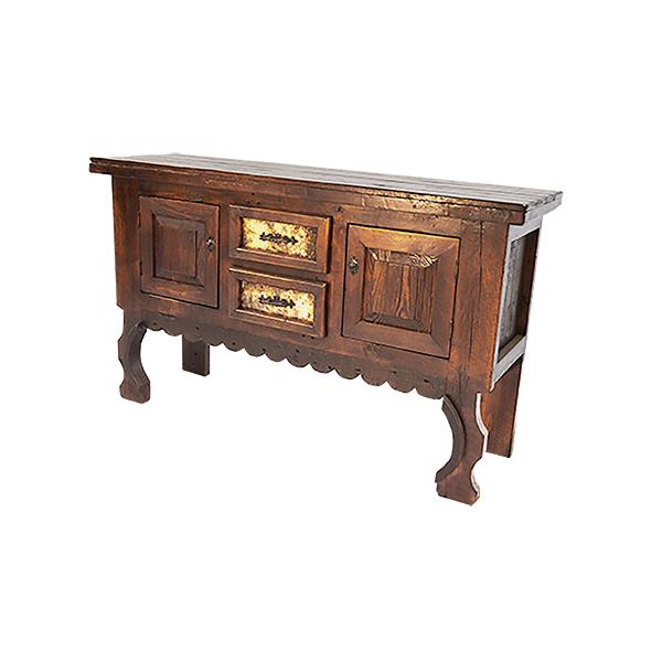 West Ridge Yoke Console With Copper Drawer Inserts, Reclaimed Wood