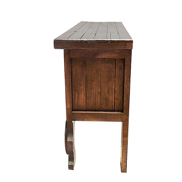 West Ridge Yoke Console With Copper Drawer Inserts, Reclaimed Wood