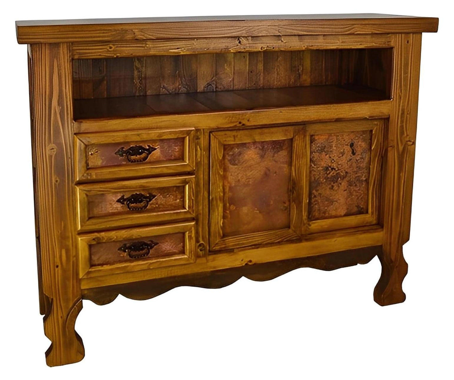 Hackberry Canyon Copper Panel Tv Console With Yoke Leg