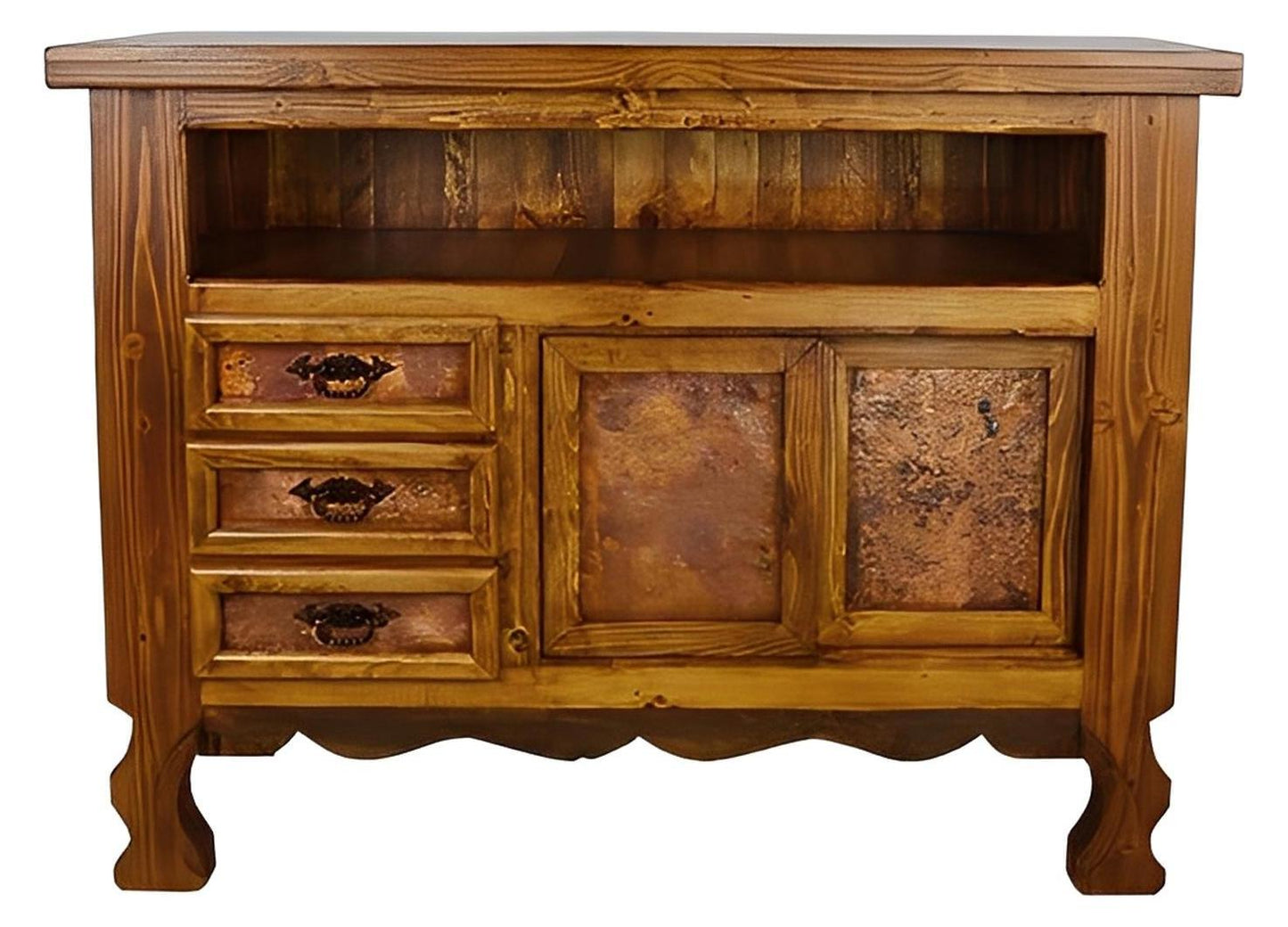 Hackberry Canyon Copper Panel Tv Console With Yoke Leg