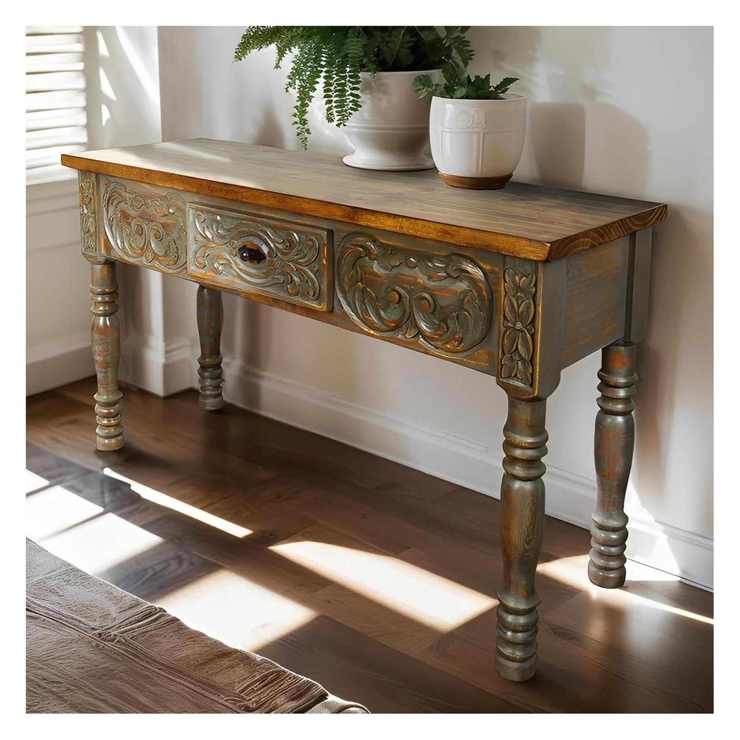 Terlingua Basin Artisan Utility Console - Grey