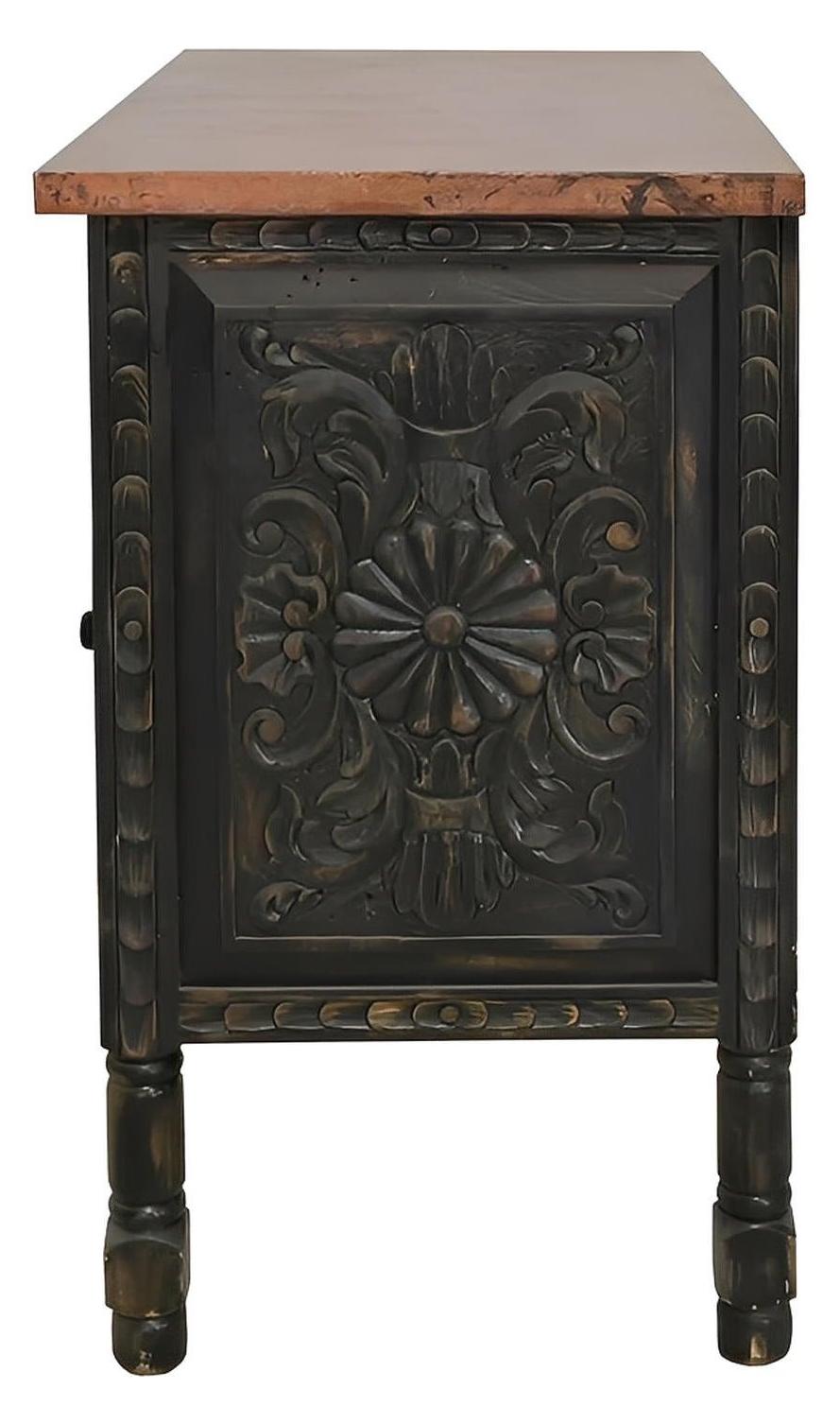 Eagle Basin Utility Cabinet With Two Drawers And Two Doors, Copper Top