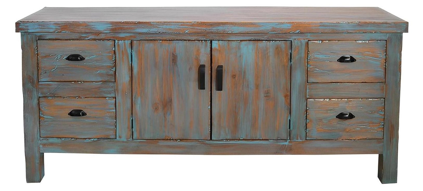 Stone Hill Turquoise 2 Door/4 Drawer Console