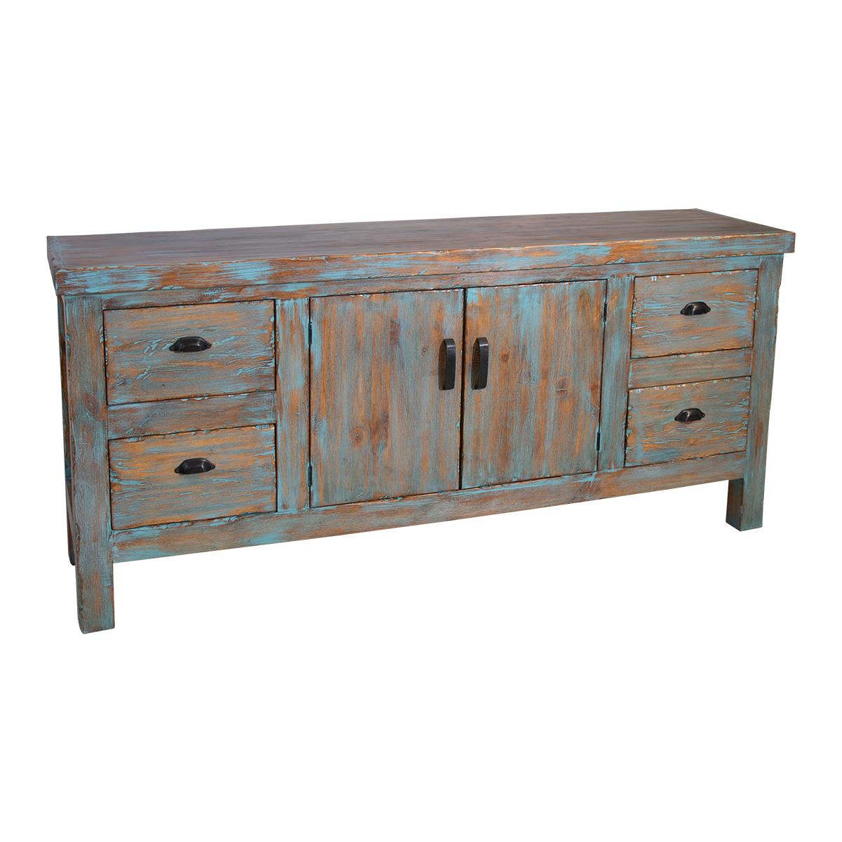 Stone Hill Turquoise 2 Door/4 Drawer Console