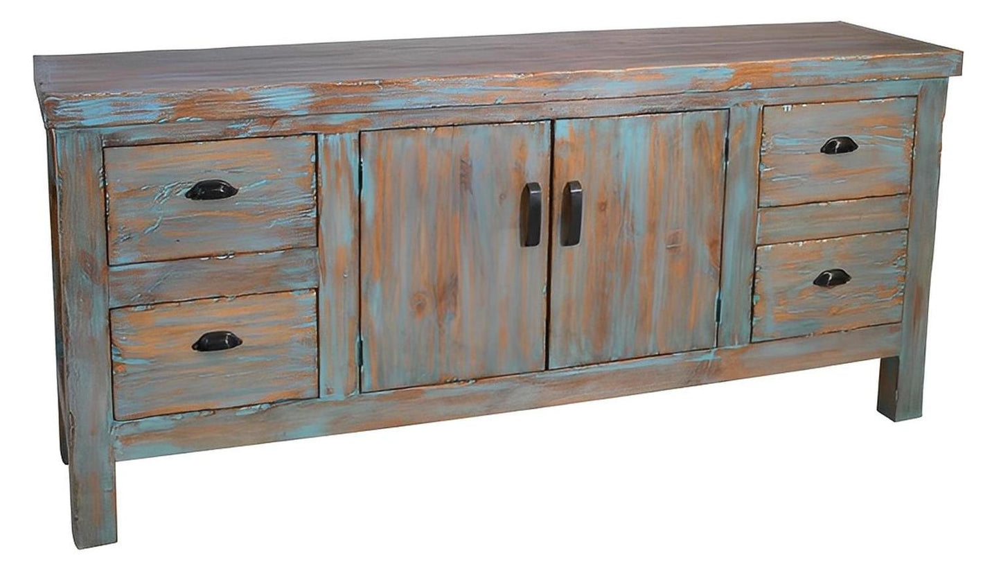 Stone Hill Turquoise 2 Door/4 Drawer Console
