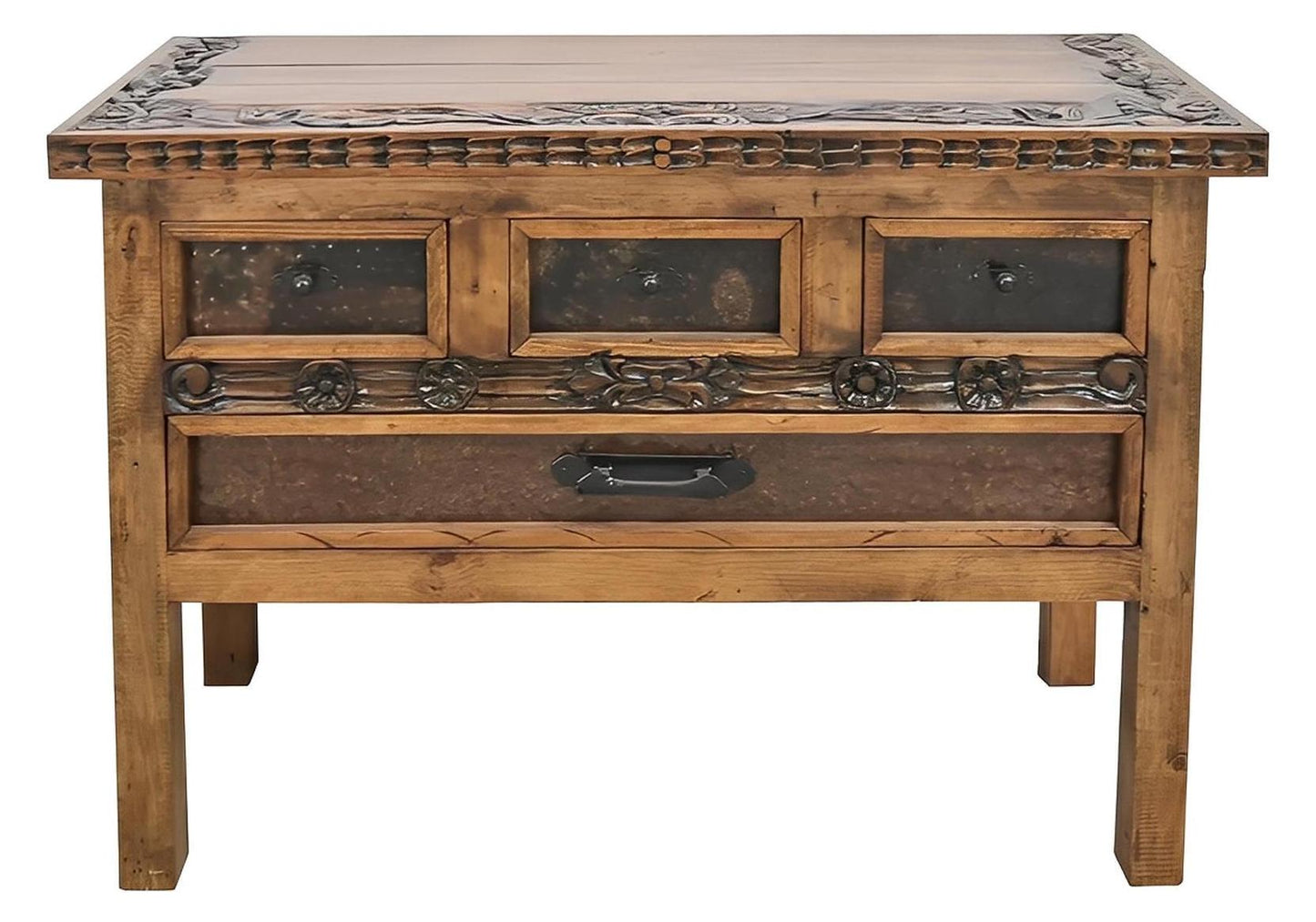 Coyote Hill Natural 4 Drawer Console