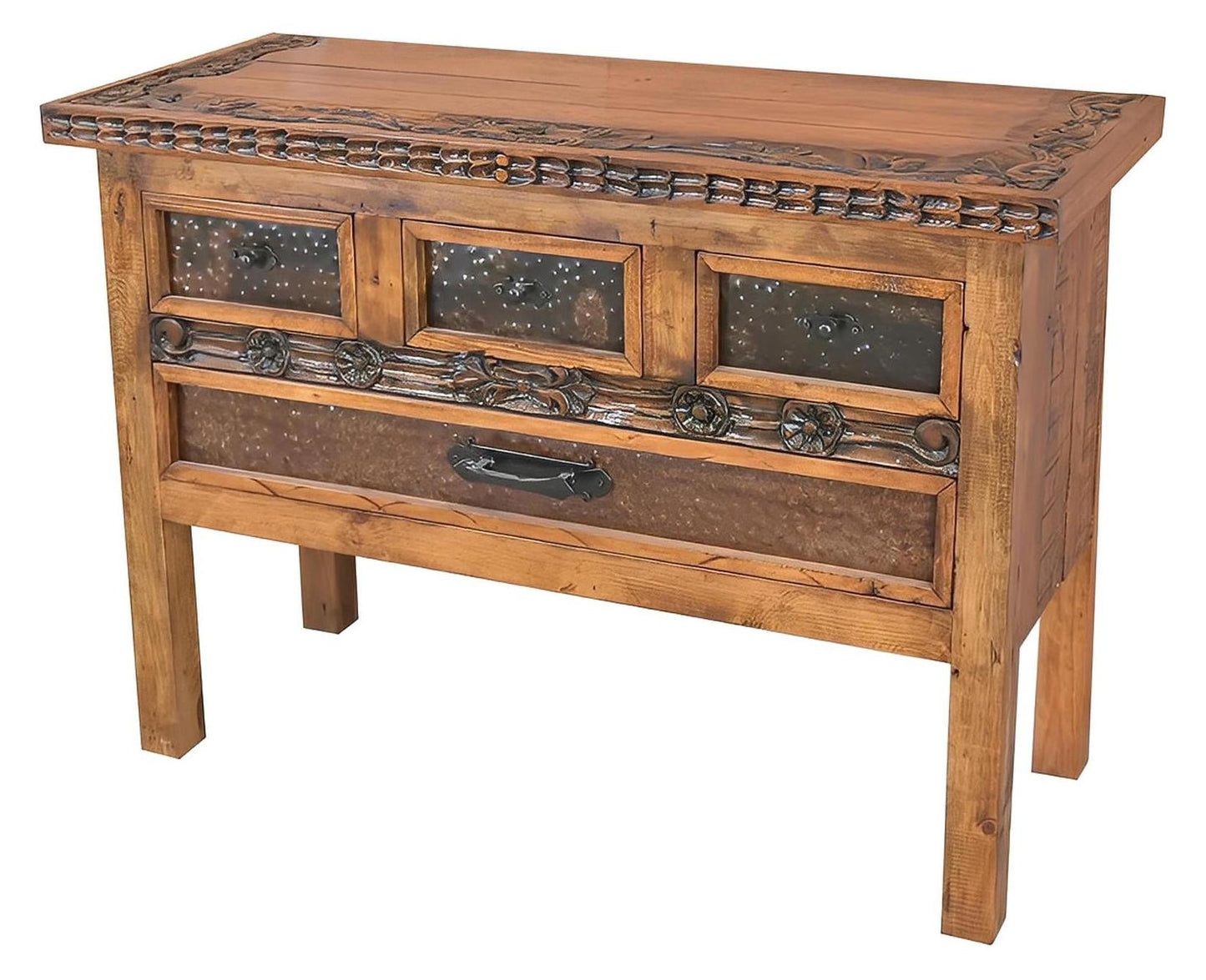 Coyote Hill Natural 4 Drawer Console