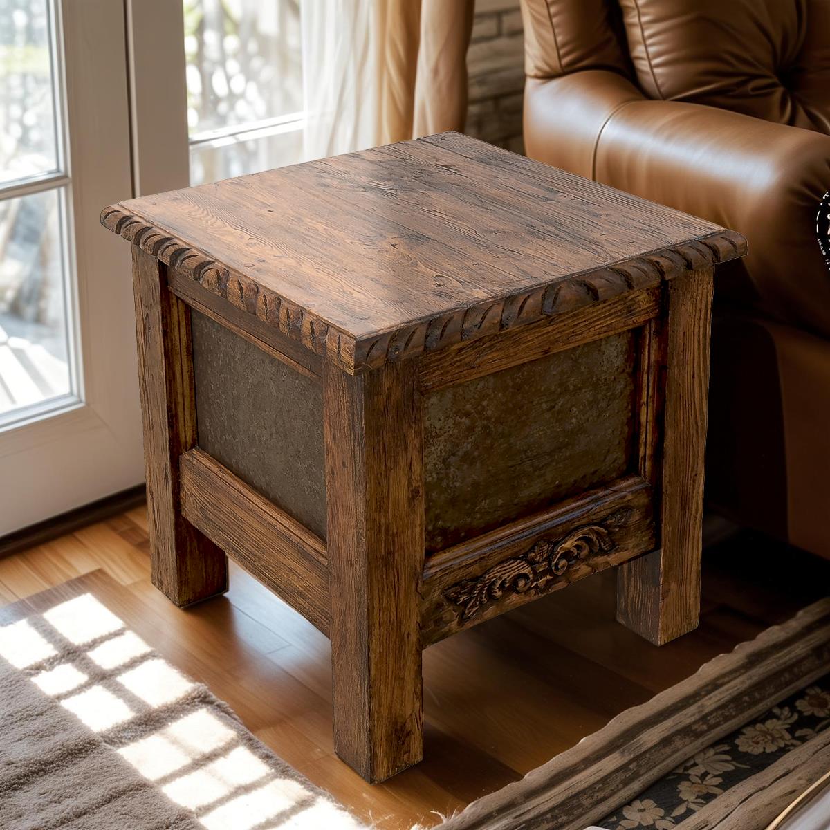 Guero Weathered Wood Trunk End Tables (2-Pack)