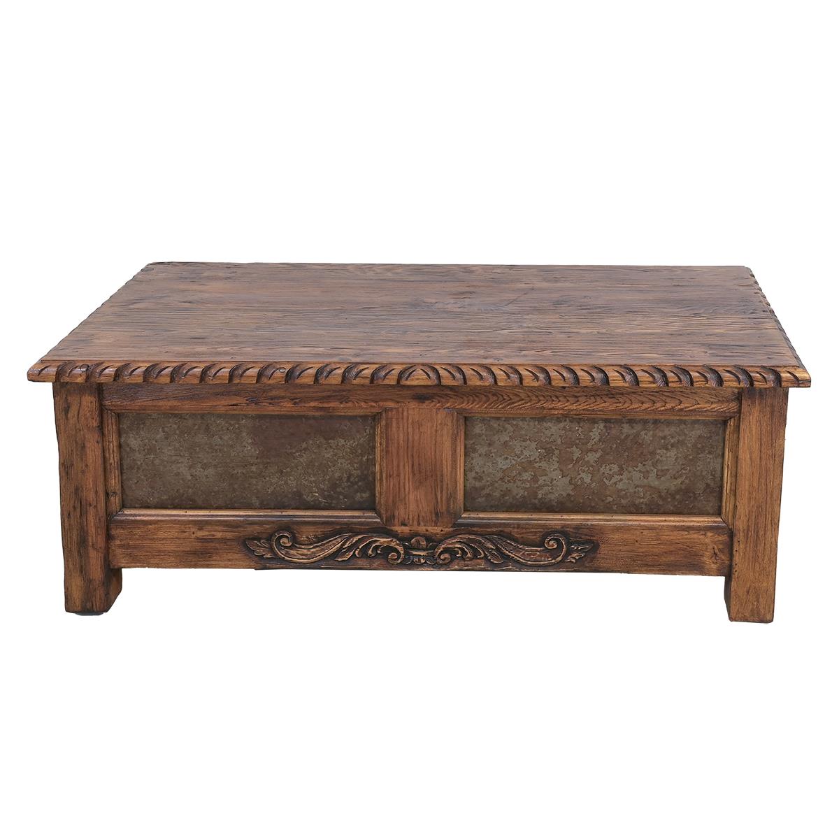 Guero Weathered Wood Trunk Coffee Table | 21 x 26 x 54