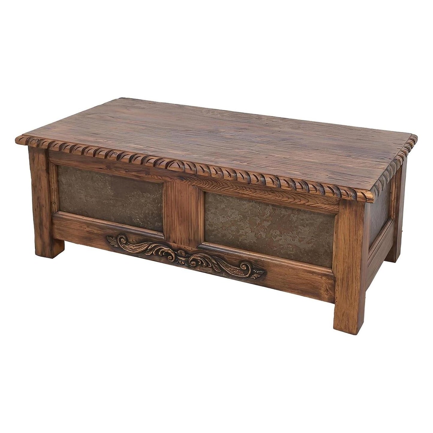 Guero Weathered Wood Trunk Coffee Table | 21 x 26 x 54