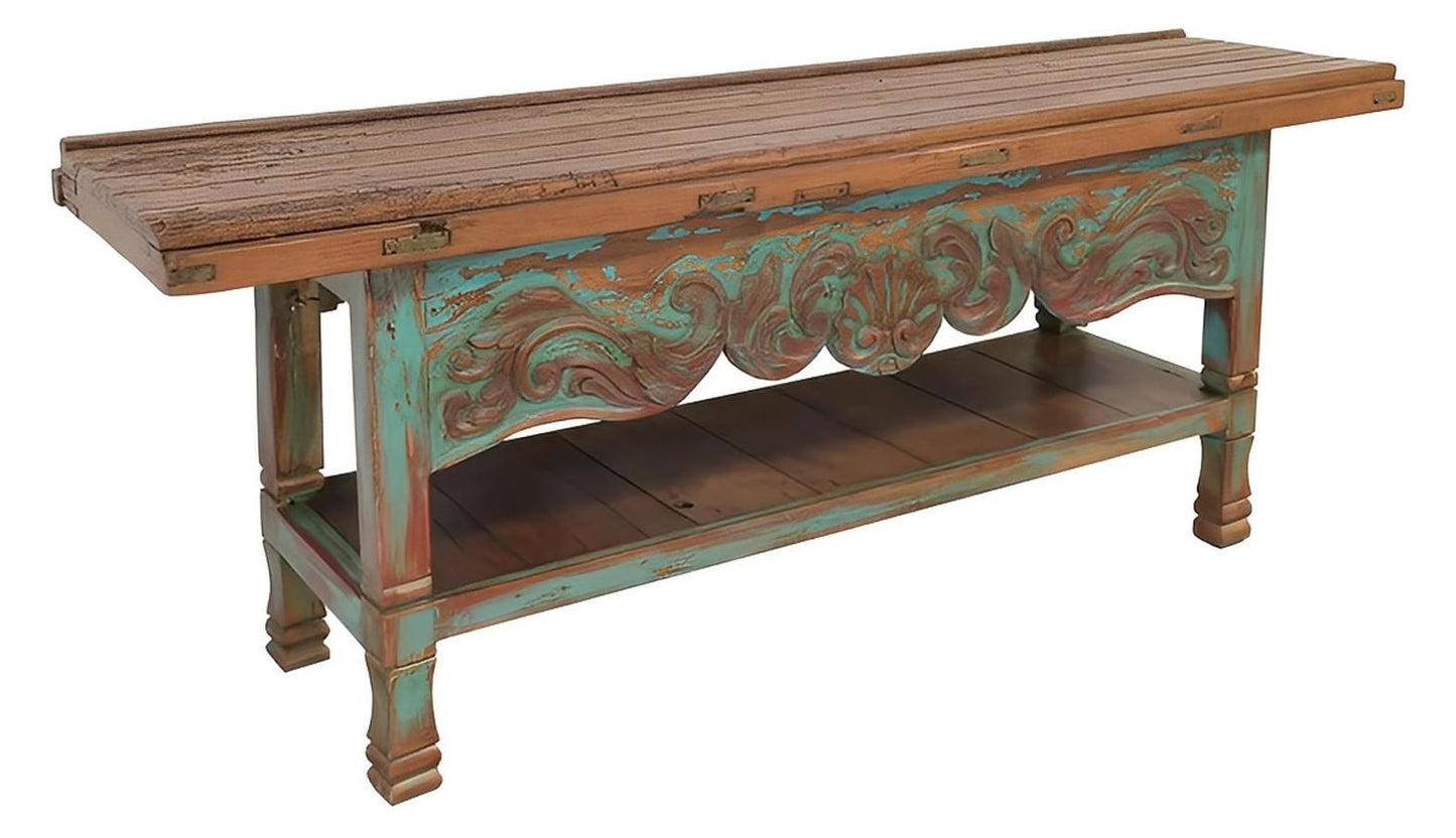 Eagle Draw Console With Verdigris Wash Finish