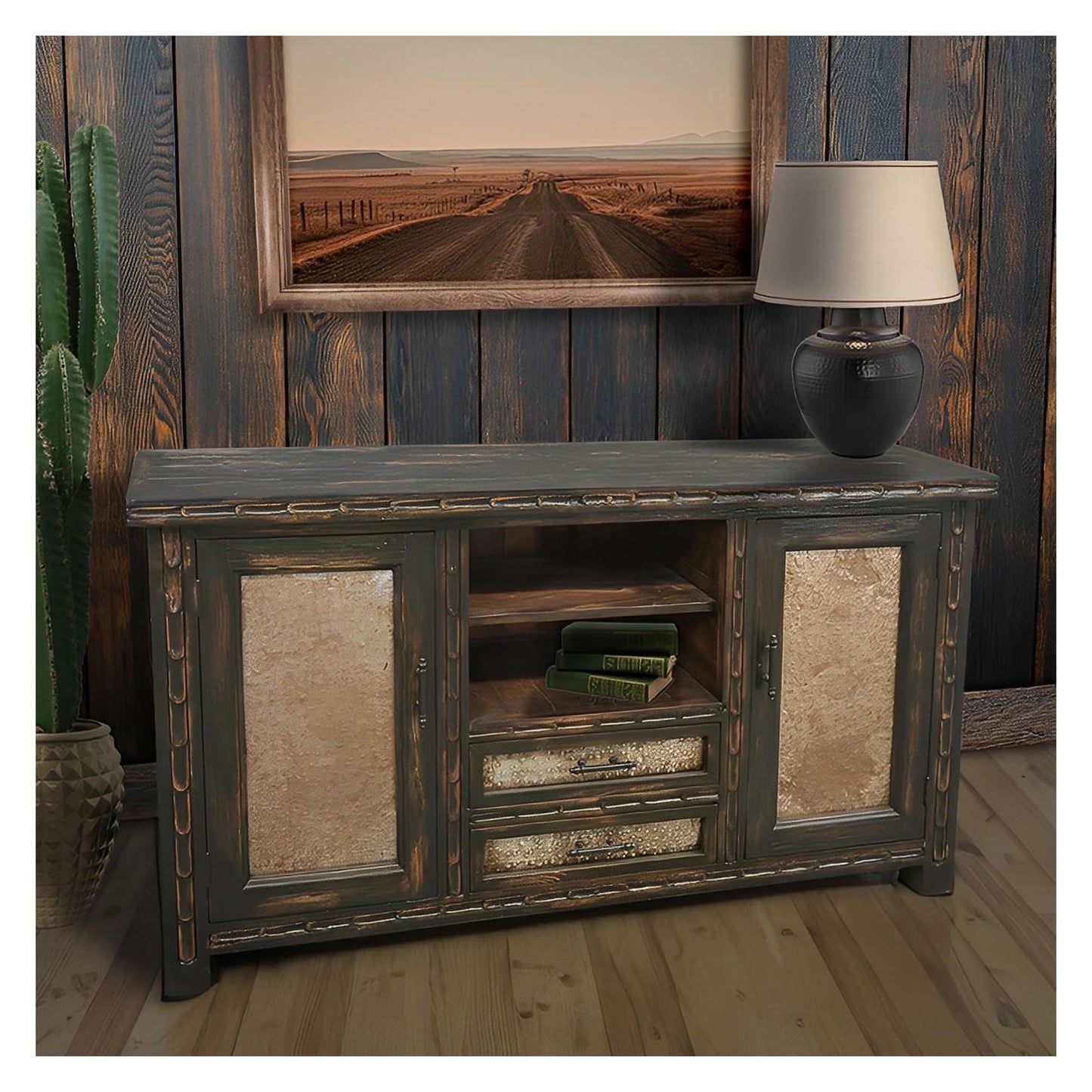 Coyote Basin Hand Carved Console / Tv Stand