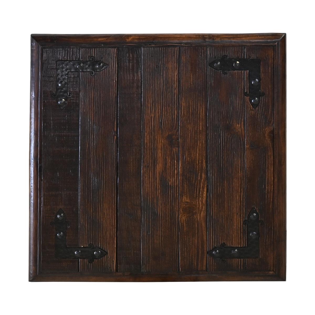 Granada Noir Hacienda Dark Wood & Iron-Hinge End Tables (2-Pack)