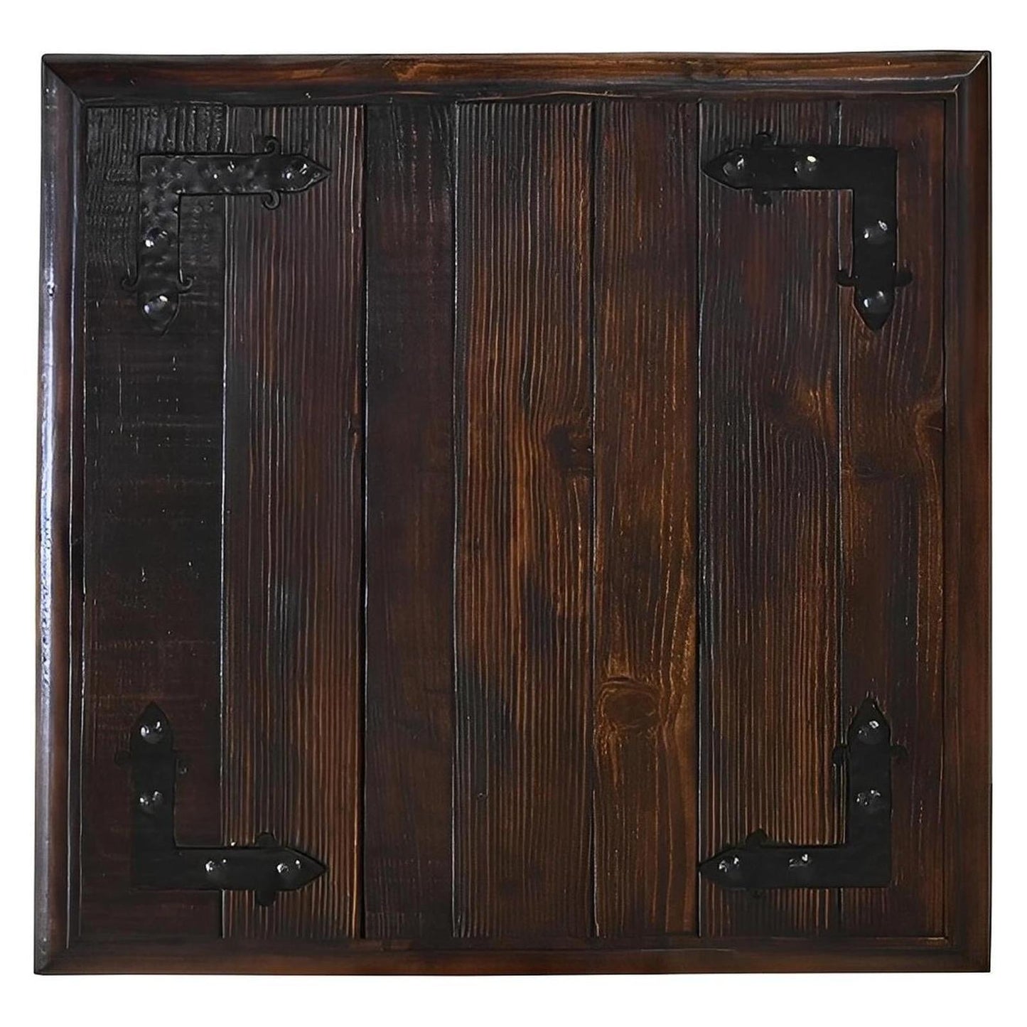 Granada Noir Hacienda Dark Wood & Iron-Hinge End Tables (2-Pack)