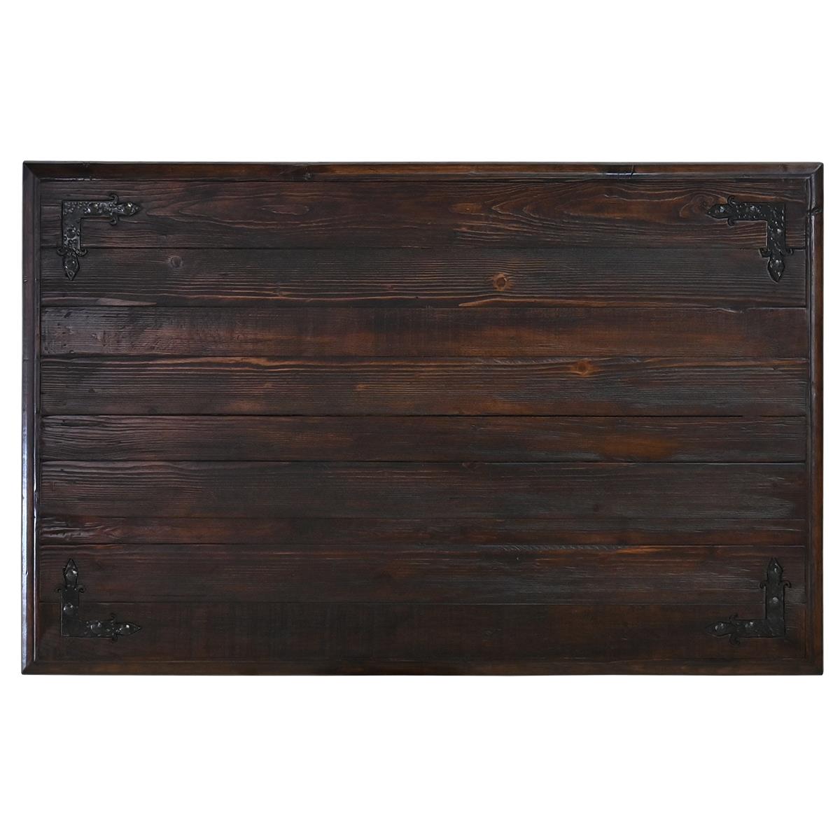 Granada Noir Hacienda Dark Wood & Iron-Hinge Coffee Table | 20 x 31.5 x 48