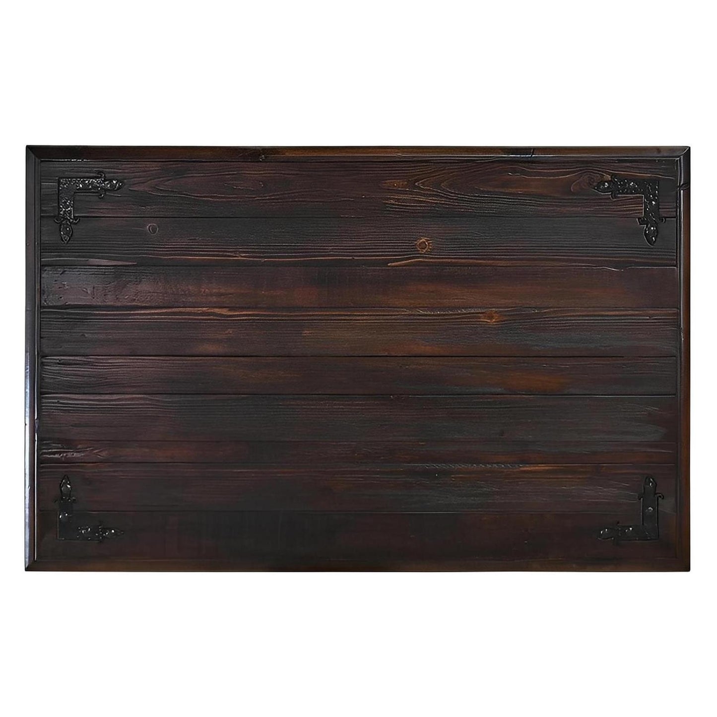 Granada Noir Hacienda Dark Wood & Iron-Hinge Coffee Table | 20 x 31.5 x 48