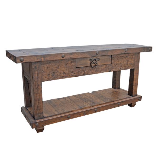 Lamesa Basin Aged Single Drawer Console With Clavos