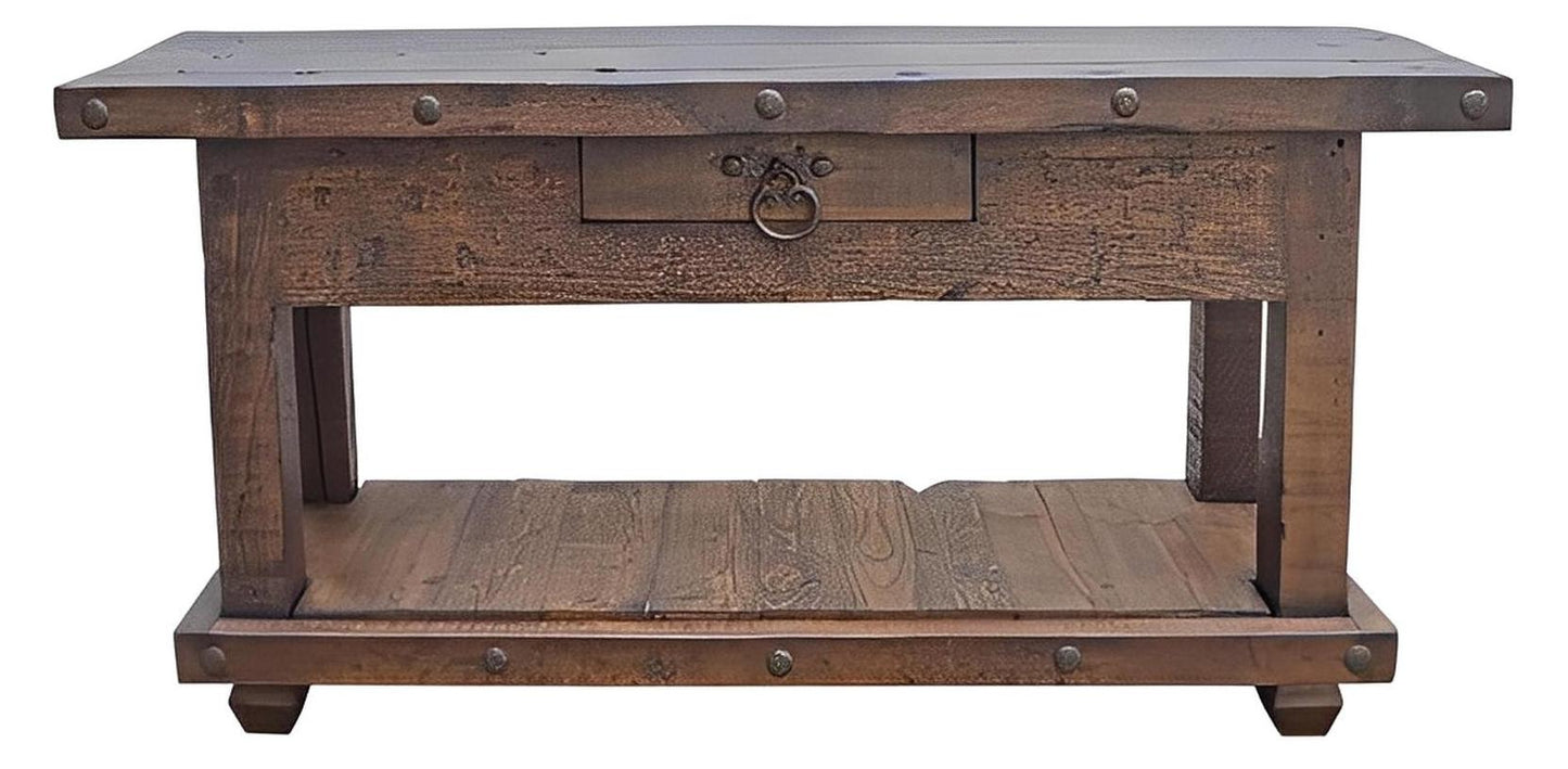 Lamesa Basin Aged Single Drawer Console With Clavos