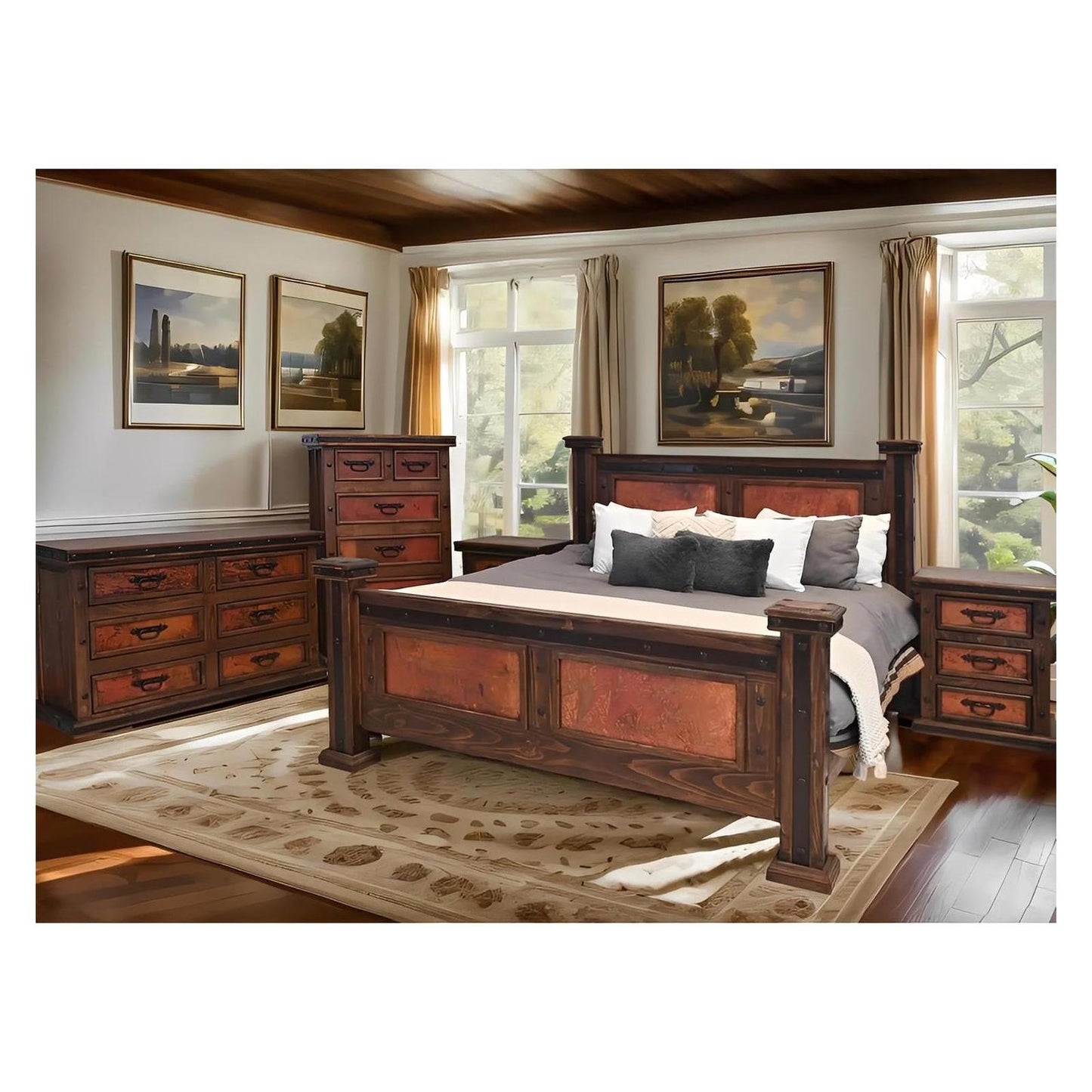 Tierra Roja - Red Copper Bedroom Set - Includes Full Service Delivery