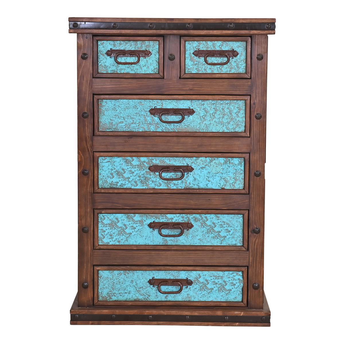 Copper Canyon Chest With Turquoise Copper Panels