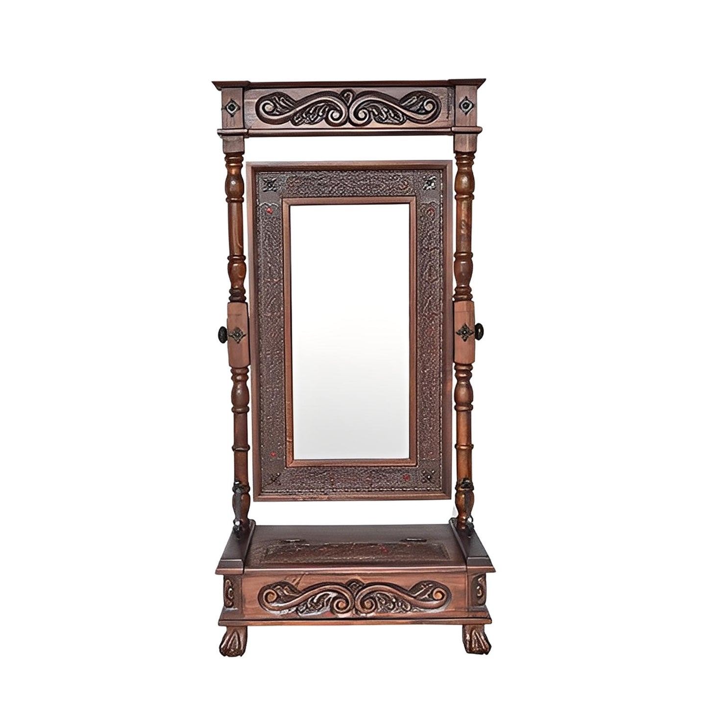 Cactus Hill Leather Free Standing Mirror, Adjustable, Rectangle