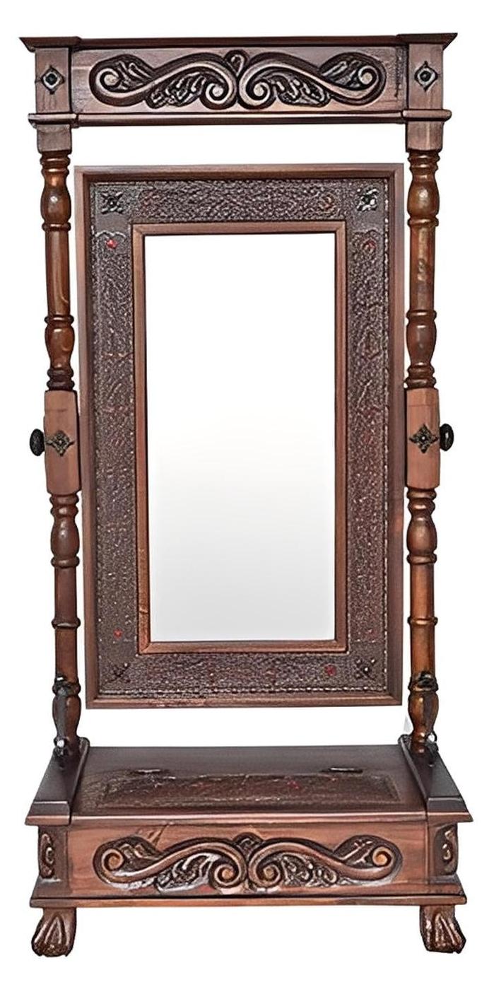 Cactus Hill Leather Free Standing Mirror, Adjustable, Rectangle