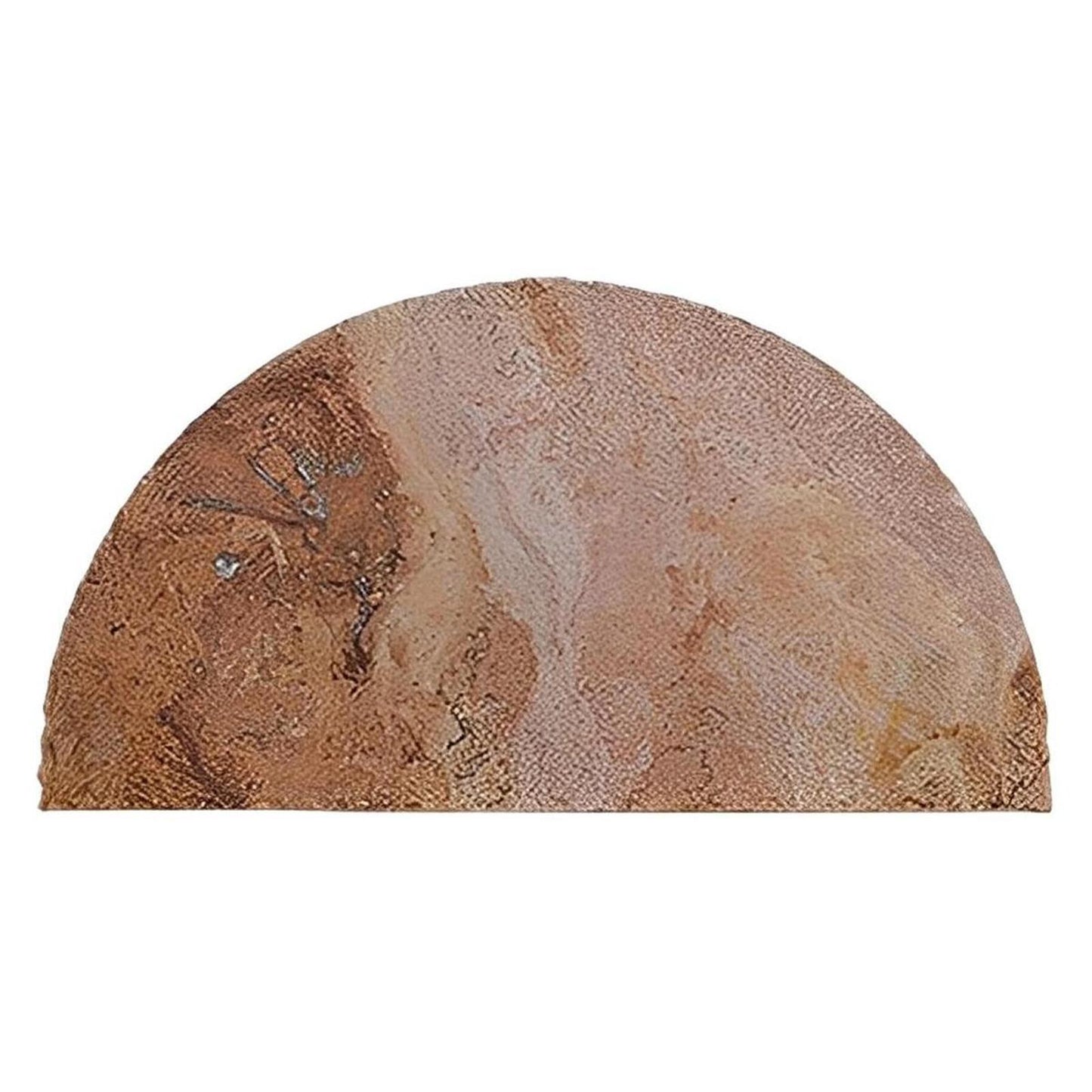 Sierra Stone Half-Round Curved Home Bar with Forged Iron Accents & Leather Panels