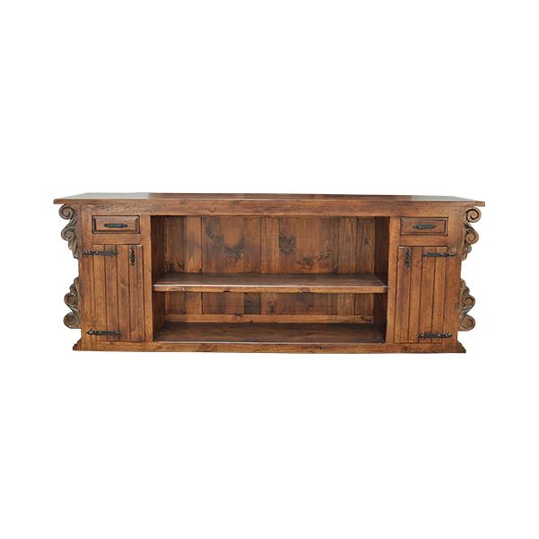 Castillo Hacienda 2-Piece Bar & Hutch Set | Turquoise Carved Panels | FREE Full Service Delivery