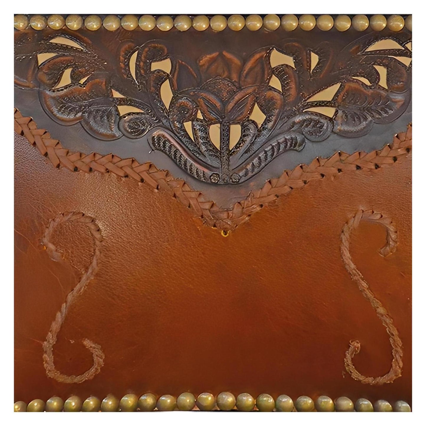 Genuine Leather Western Barstool with Caramel Fringe (2 or 3 Pack) 30"