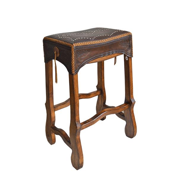 Hand Stitched Leather Saddle Barstool (2 or 3 Pack) 30" Tall