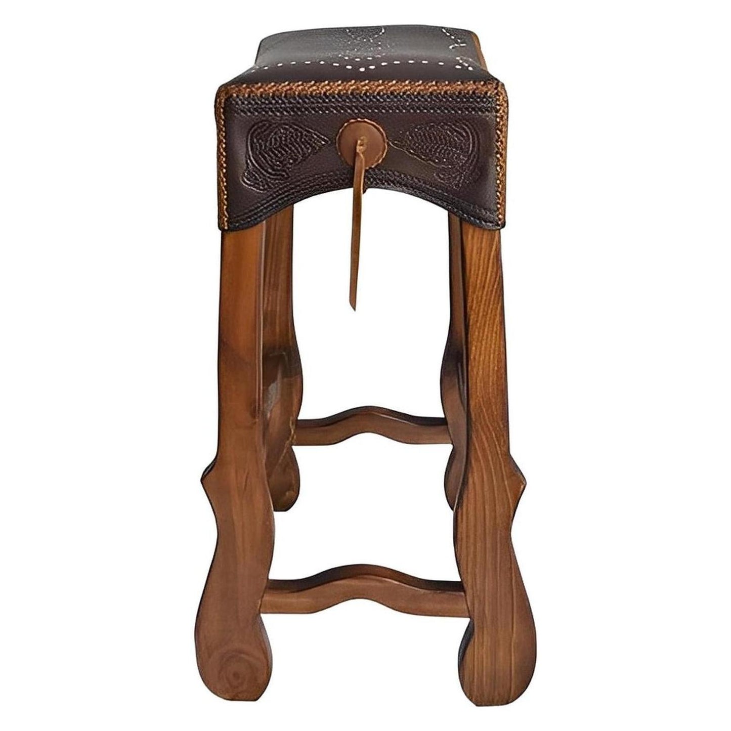 Hand Stitched Leather Saddle Barstool (2 or 3 Pack) 30" Tall