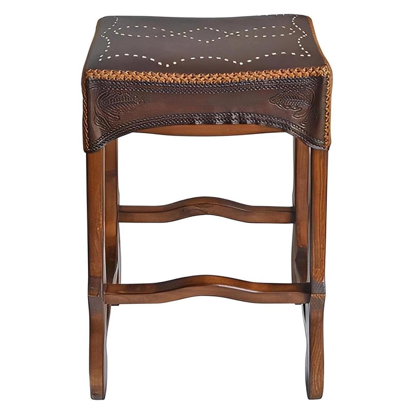 Hand Stitched Leather Saddle Barstool (2 or 3 Pack) 26" Tall
