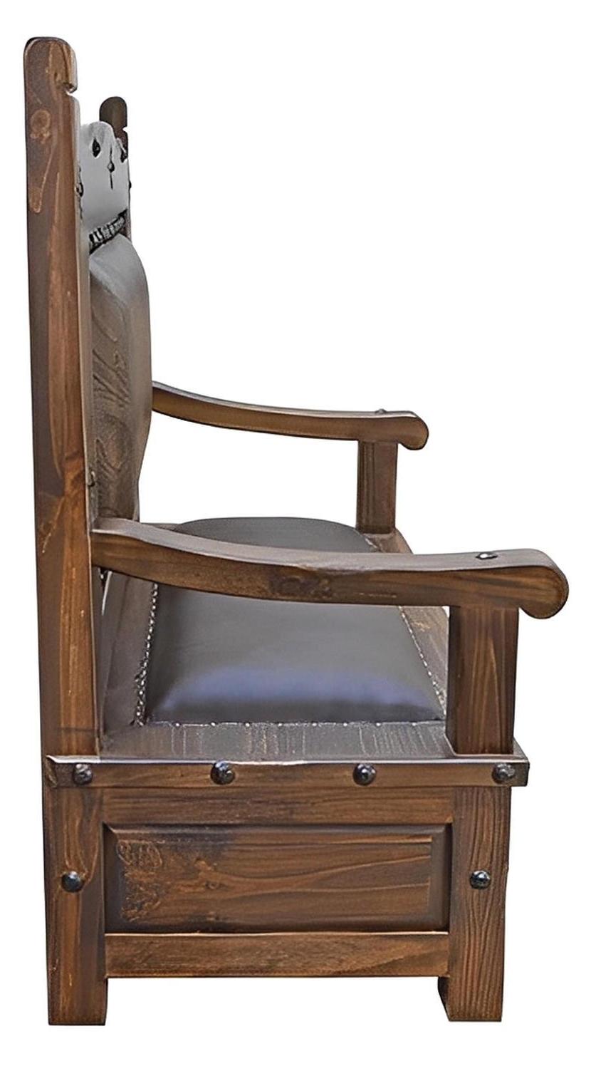 South Hill Tooled Leather Bench With Drawers