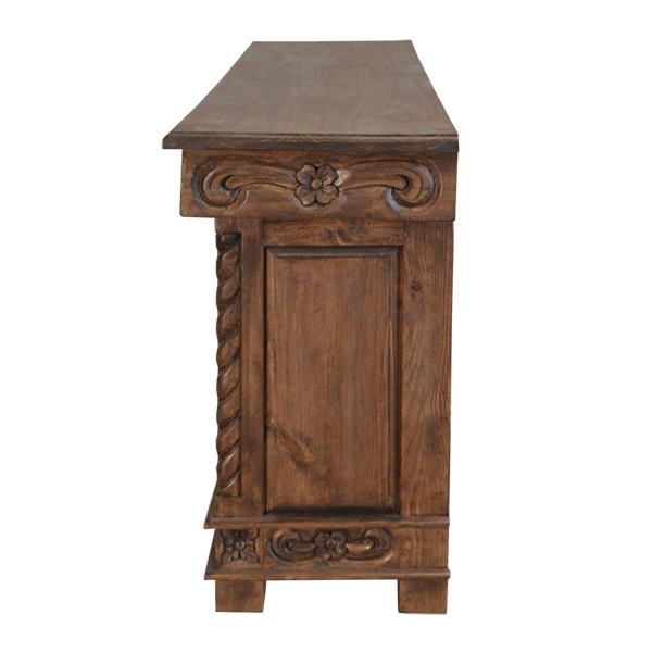 Wild Spring Lift Top Console with Carved Saddle and Cowhide