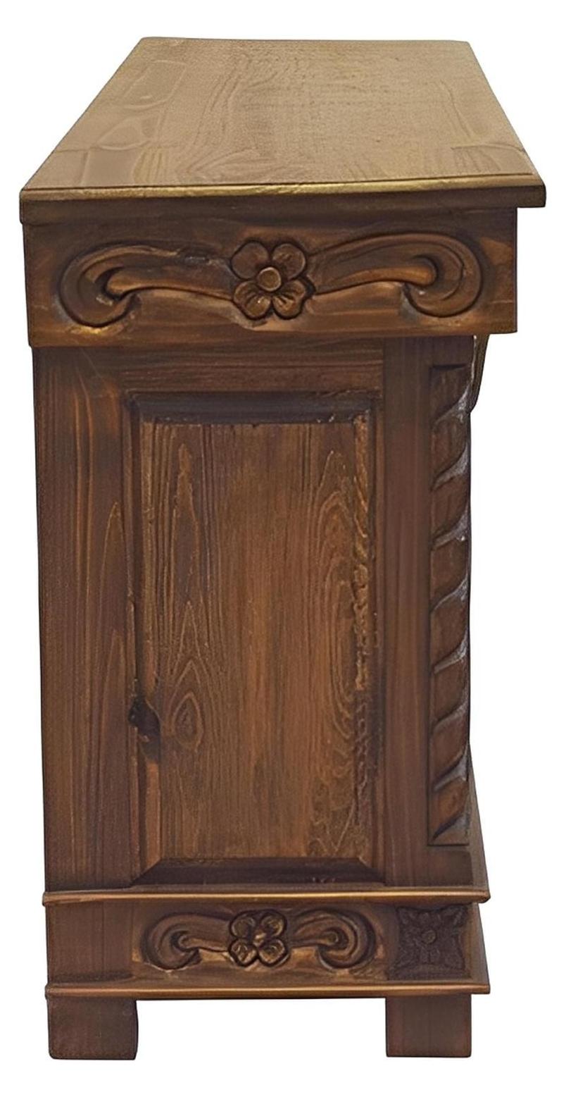 Wild Peak Lift Top Longhorn Console, Hand-Carved, Cowhide
